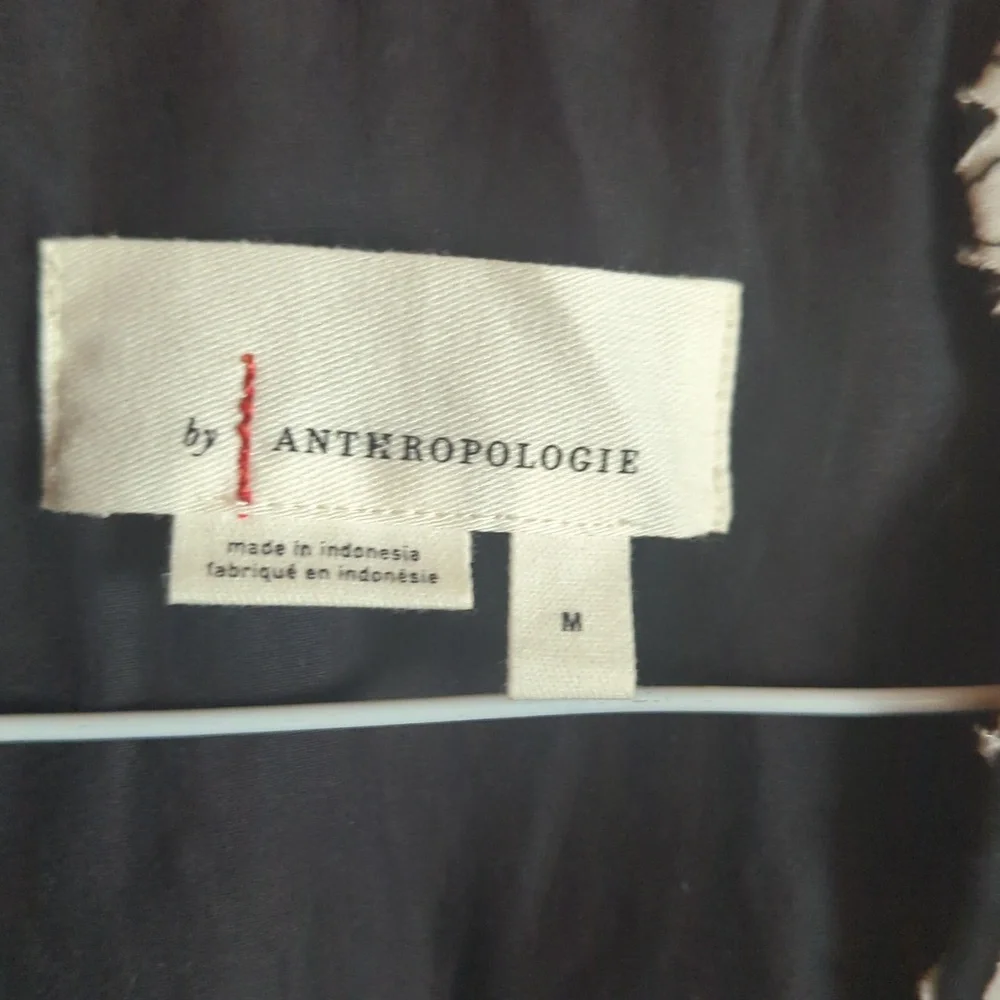 By Anthropologie ANTHROPOLOGIE FLORAL POPOVER SHIRT BLOUSE PULLOVER TOP BLACK - Picture 9 of 11